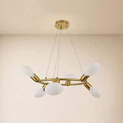 Calantha Petal Glass Round Chandelier 32"D