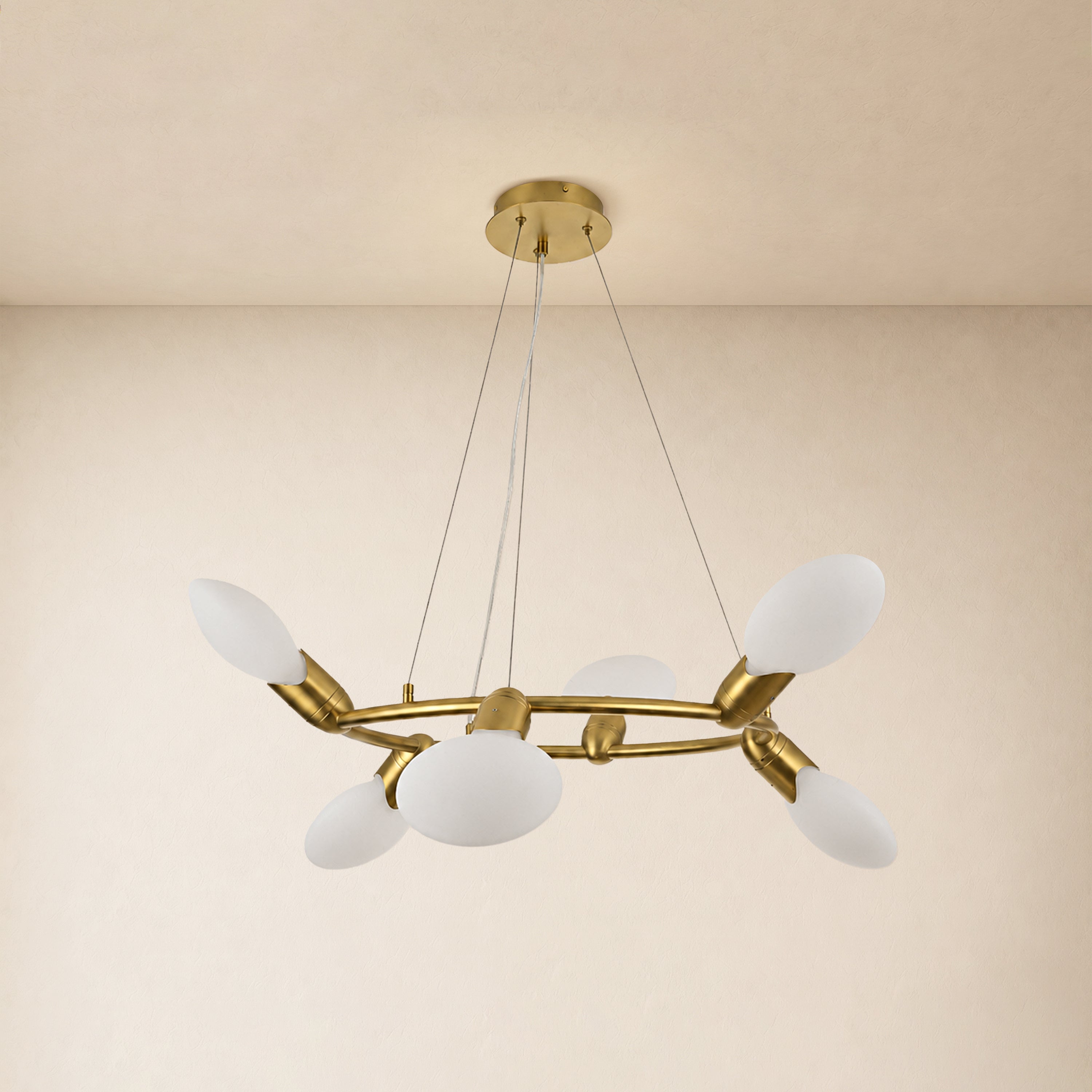 Calantha Petal Glass Round Chandelier 32"D