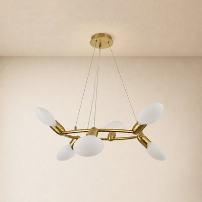 Calantha Petal Glass Round Chandelier 32"D
