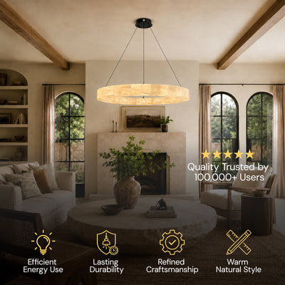 Soluna Alabaster Custom Round Chandelier