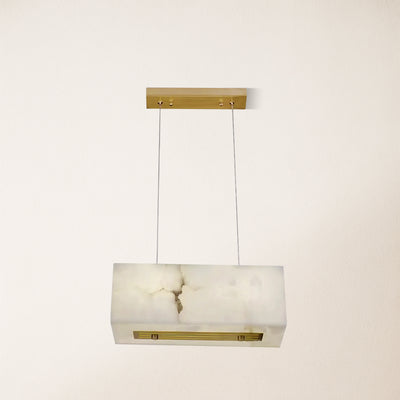 Dave Alabaster Cuboid Dining Room Chandelier 17.7"W#Finish_Gold