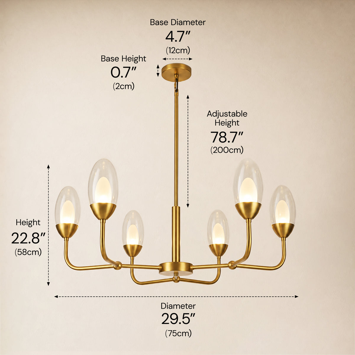 Cressa Oval Glass Round Chandelier 30"D