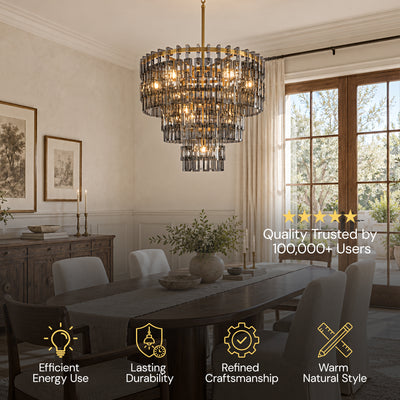 Cirelle Crystal Round Chandelier 32"D