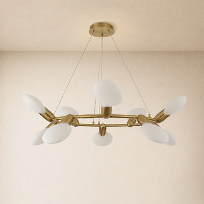 Calantha Petal Glass Round Chandelier 40"D