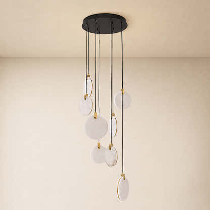 Orbelis Alabaster Round Multi-Light Chandelier 20"D