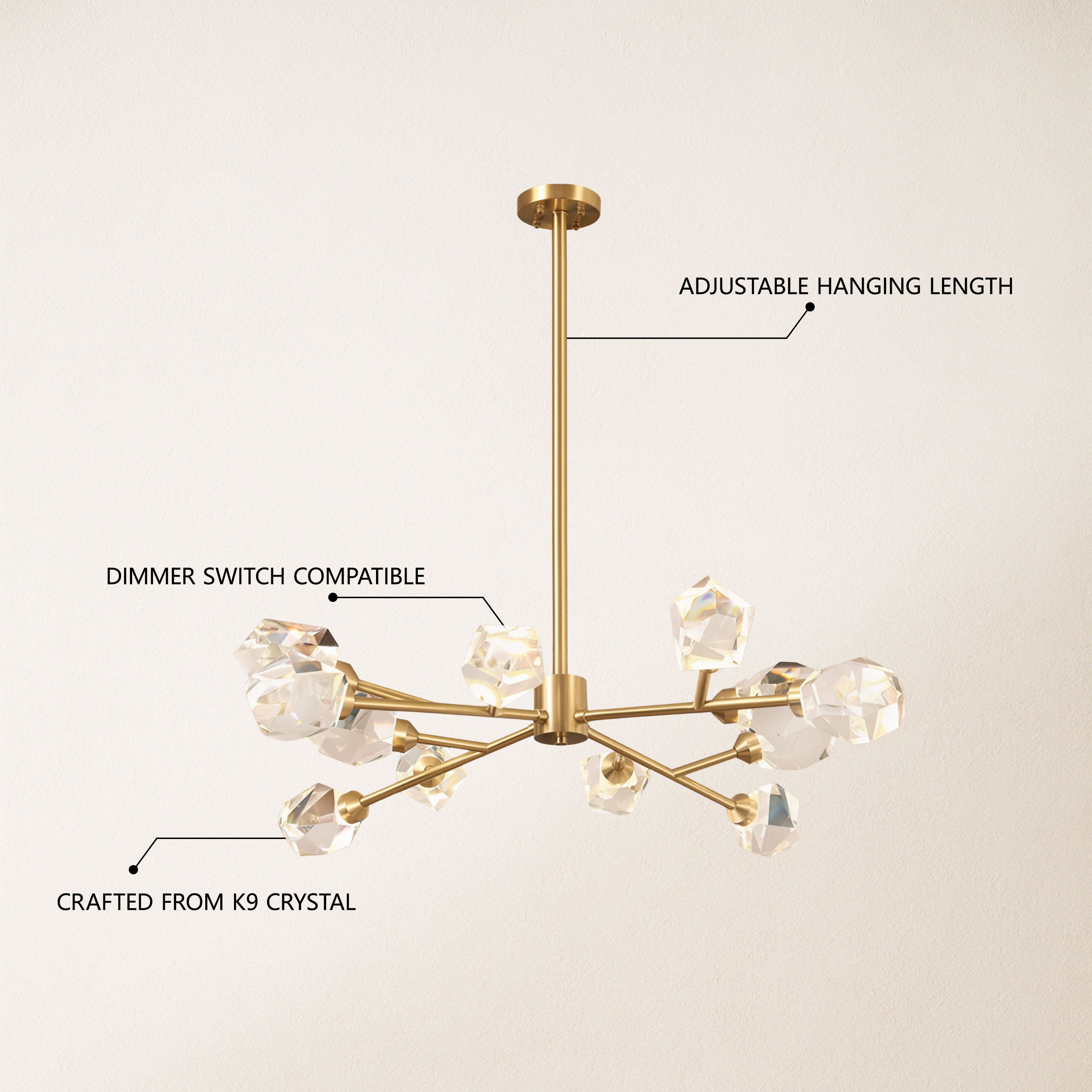 Aurelium Nova Crystal Linear Chandelier