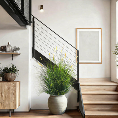 Artificial 28-Head Short Pine Grass with Curved-Straight Onion Grass Bonsai 140cm H