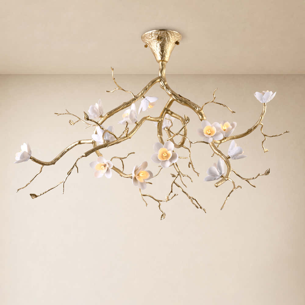 Floravine Ceramic Branch Chandelier 47.2"W