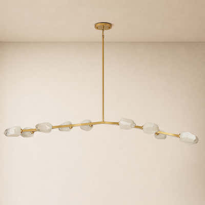 Solenne Cloud Glass Linear Chandelier 70"W