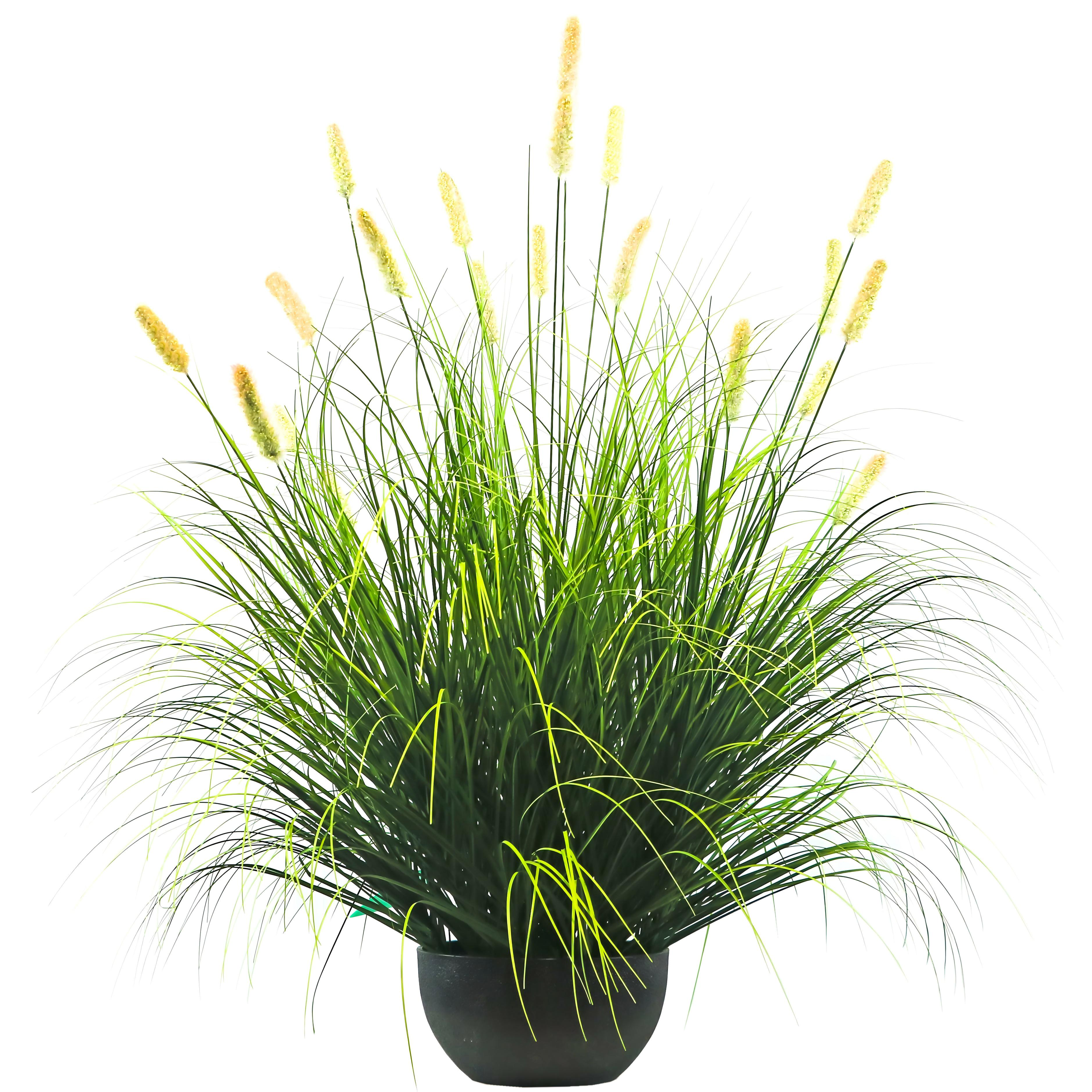 Artificial 20-Head Short Pine Grass with Curved-Straight Onion Grass Bonsai 24cm H