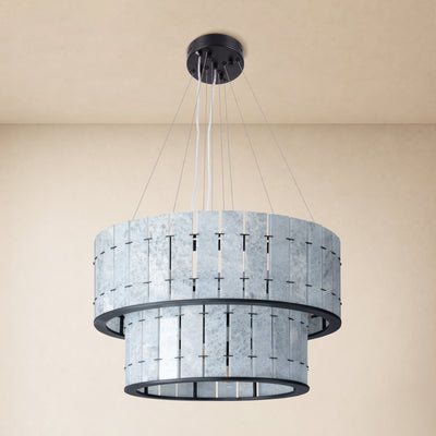 Pietra Blude Marble Two-Tier Round Chandelier 25.5"D