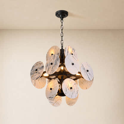 Pietra White Marble Pendant 17.7"D
