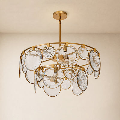 Lucentia Crystal Disc Round Chandelier 40"D