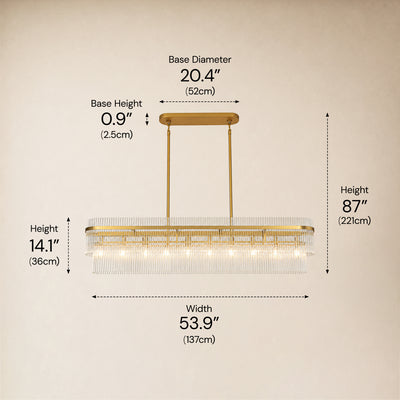 Virellune Glass Linear Chandelier 53.9"W