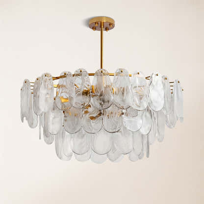 Elaris Glass Cloud Tiered Chandelier 80cm D