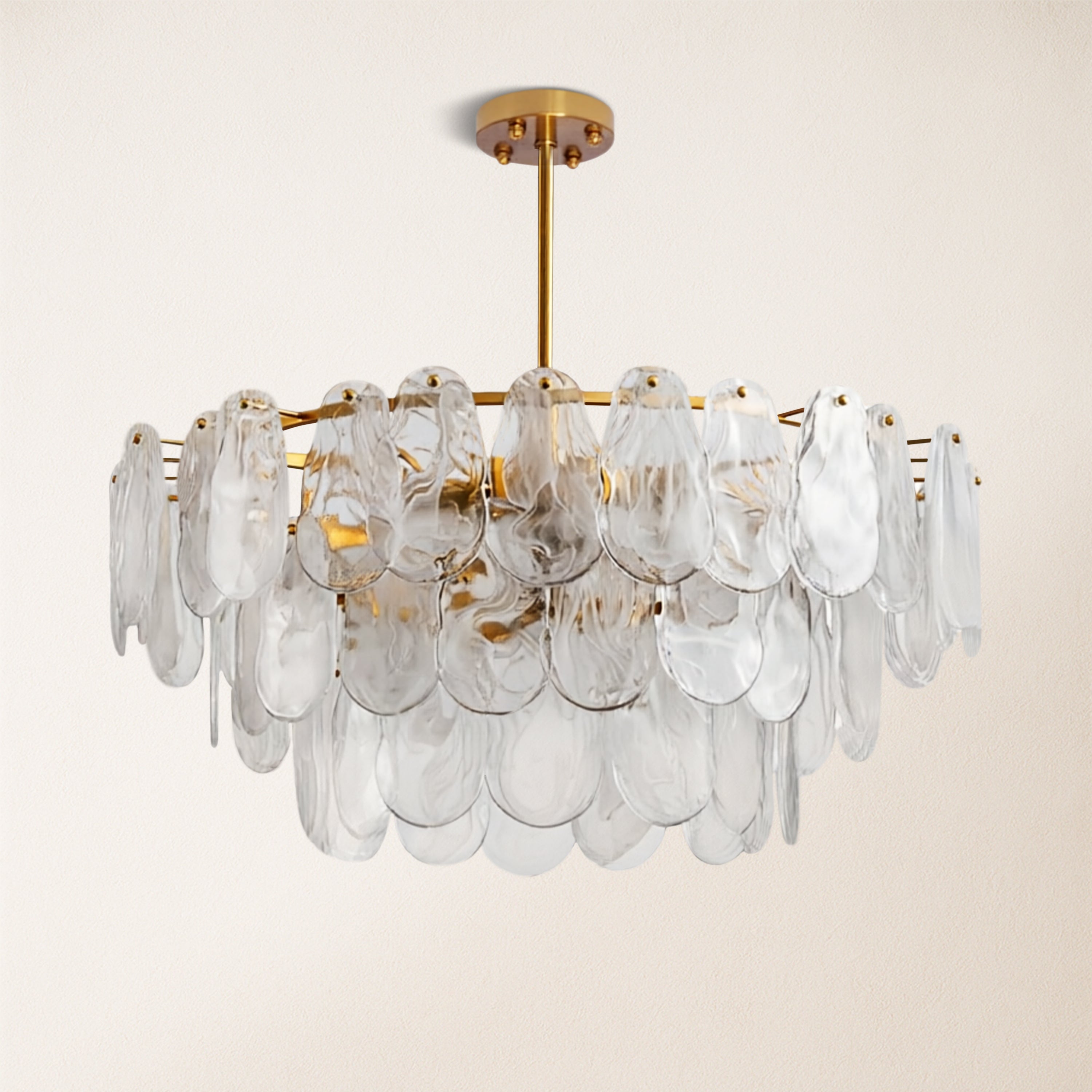 Elaris Glass Cloud Tiered Chandelier 80cm D