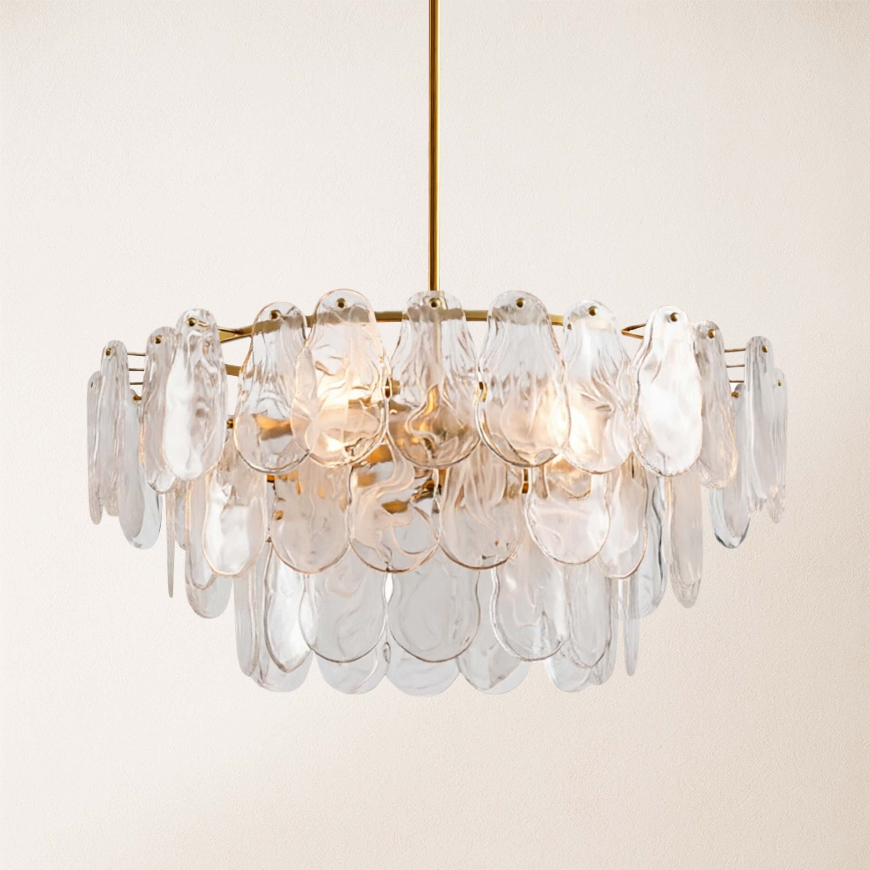 Elaris Glass Cloud Tiered Chandelier 80cm D