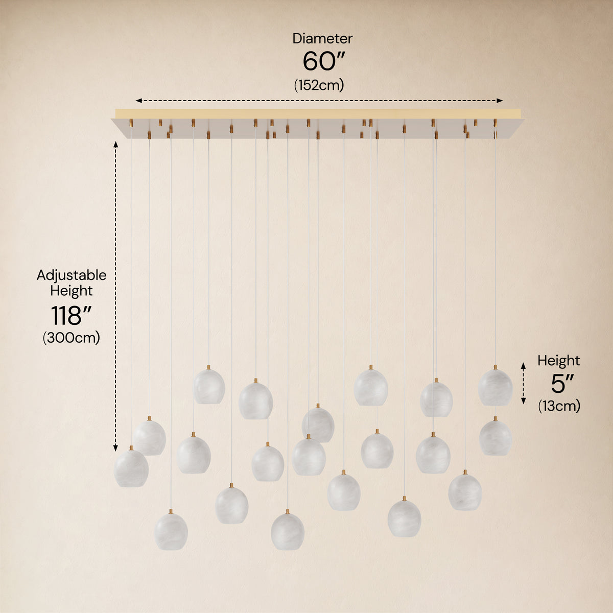 Quorvyn Resin Globe Linear Chandelier 