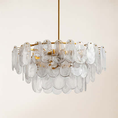 Elaris Glass Cloud Tiered Chandelier 80cm D