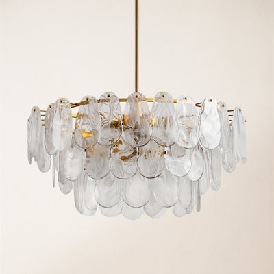 Elaris Glass Cloud Tiered Chandelier 80cm D