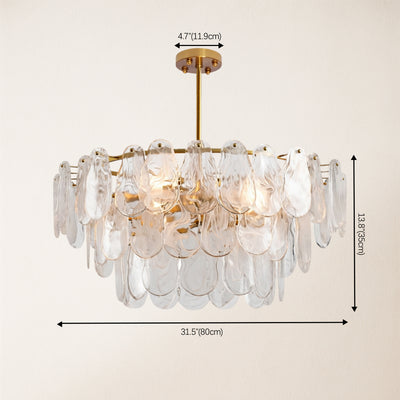 Elaris Glass Cloud Tiered Chandelier 80cm D