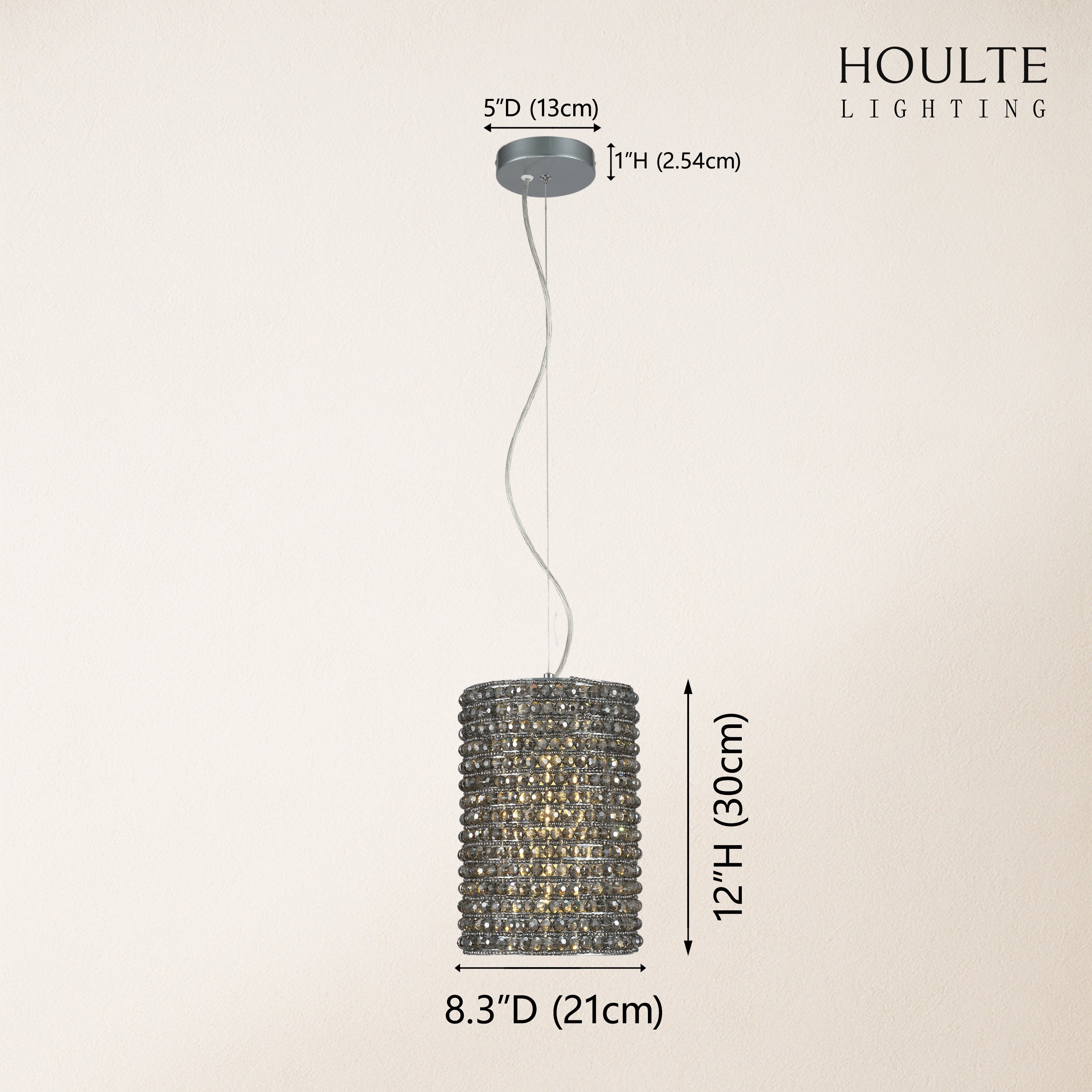 Stellar Beads Pendant Lights Smoke Clear 30cm