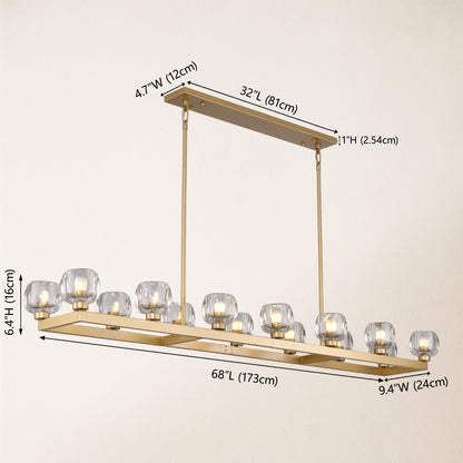 Vellum Rectangular Chandelier 173cm L
