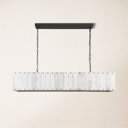 Nivislight Alabaster Rectangular Chandelier 140cm