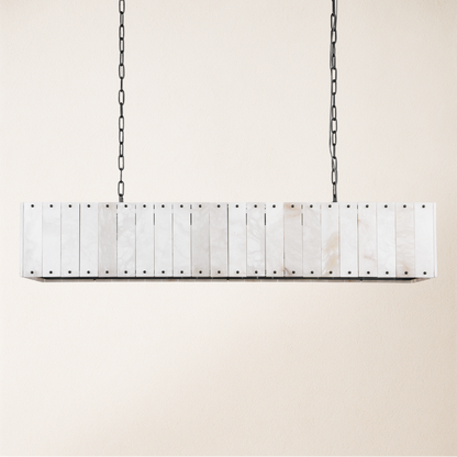 Nivislight Alabaster Rectangular Chandelier 140cm