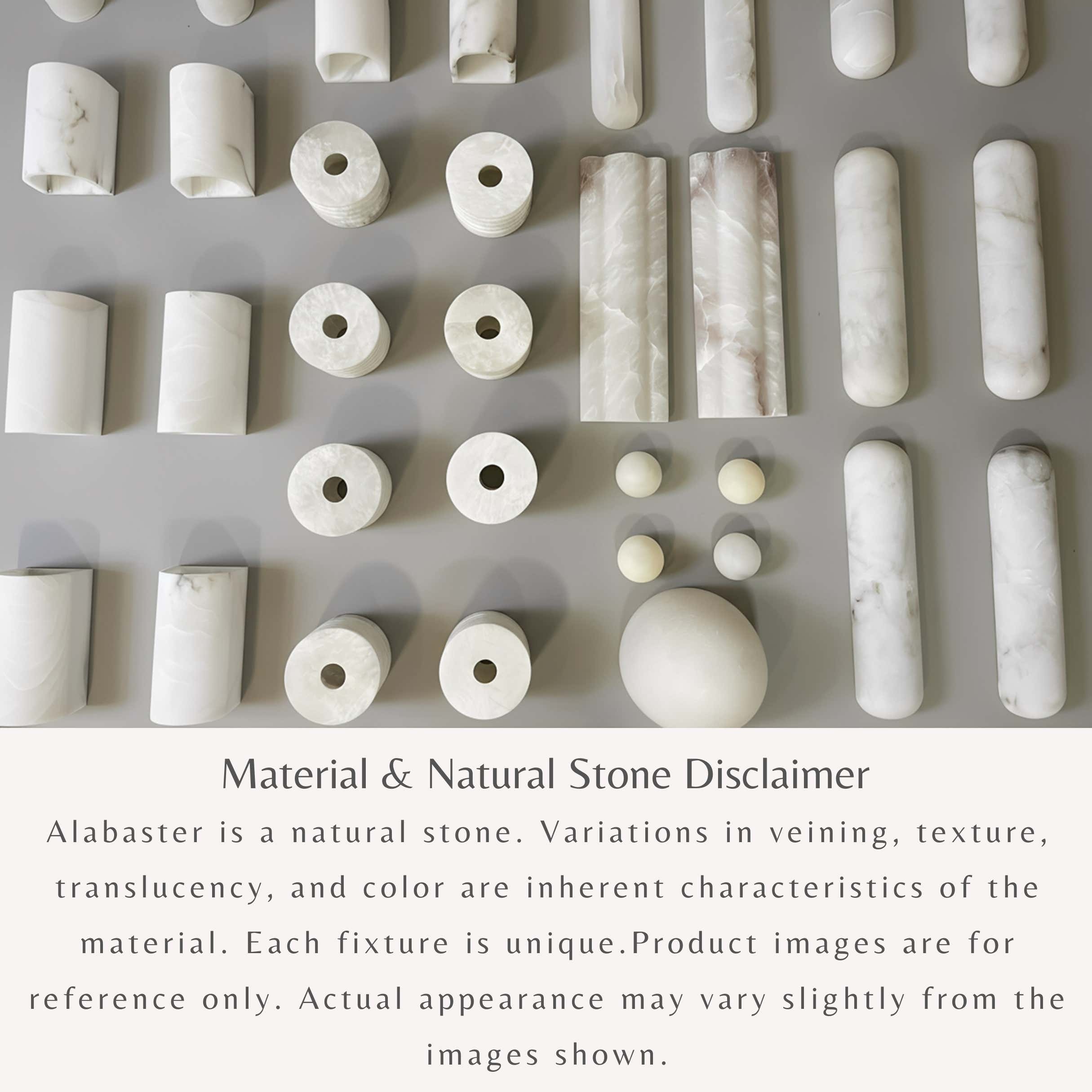 Ares Alabaster Modern Water-Drop Pendant 11cm