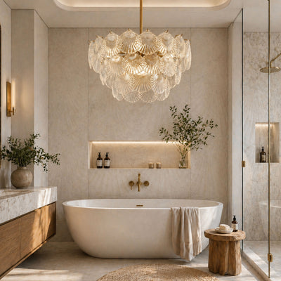 Marivelle Luxury Shell Glass Chandelier