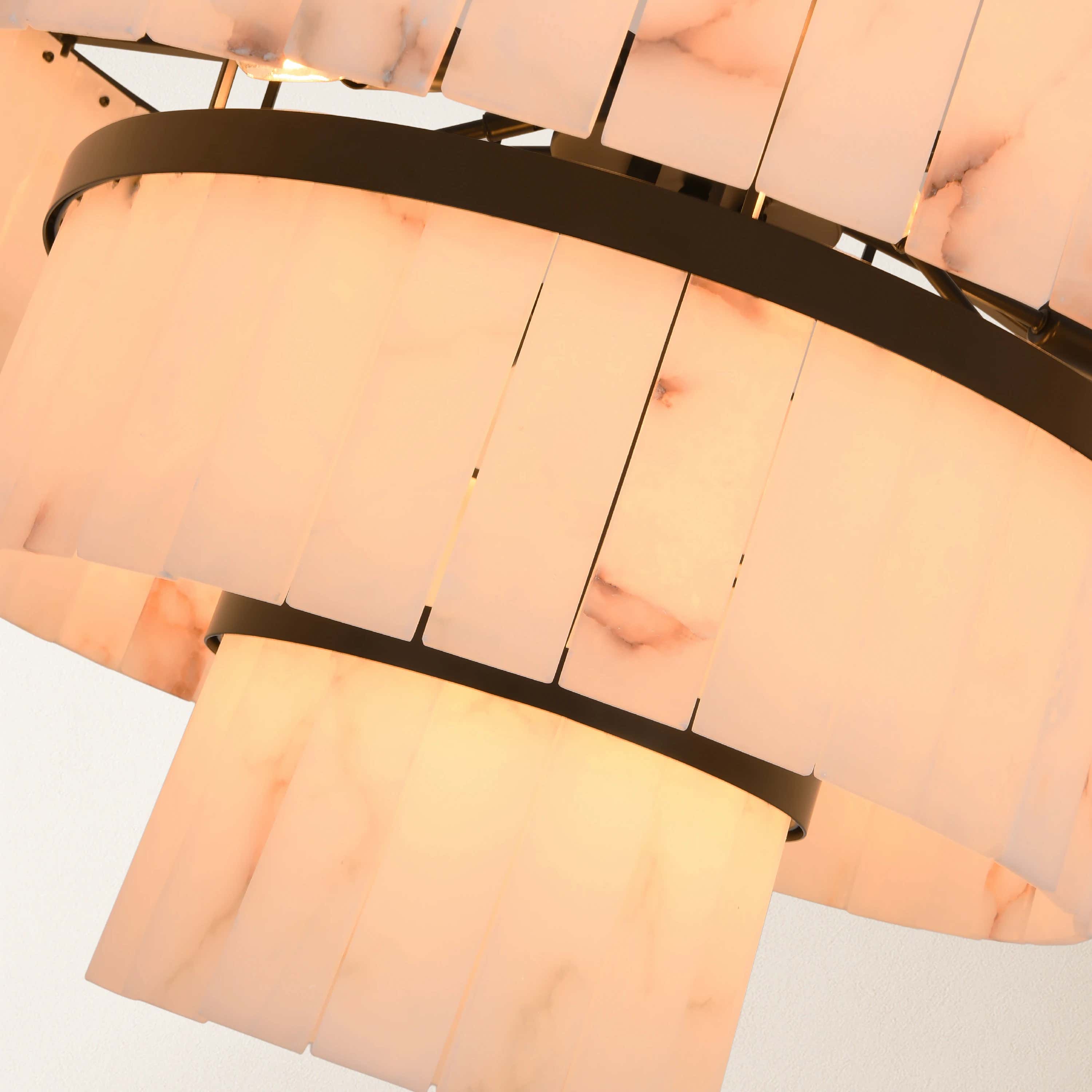 Solmare Alabaster Round Chandelier 34"