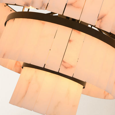 Solmare Alabaster Round Chandelier 34"