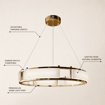 Serenique Qatar Alabaster Round Chandelier