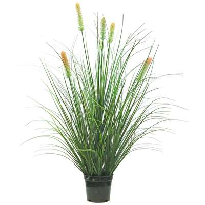 Artificial 6-Head Short Pine Grass with Curved Onion Grass Bonsai 76cm H