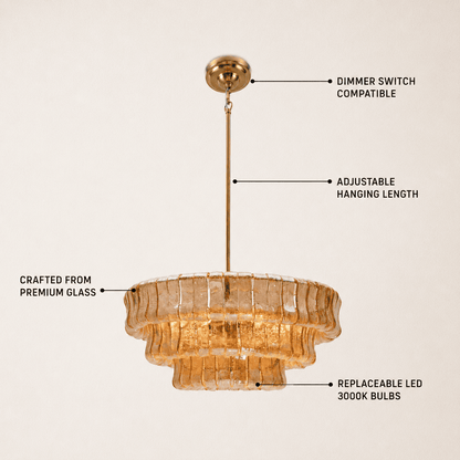 Wlass Art Glass Round Chandelier