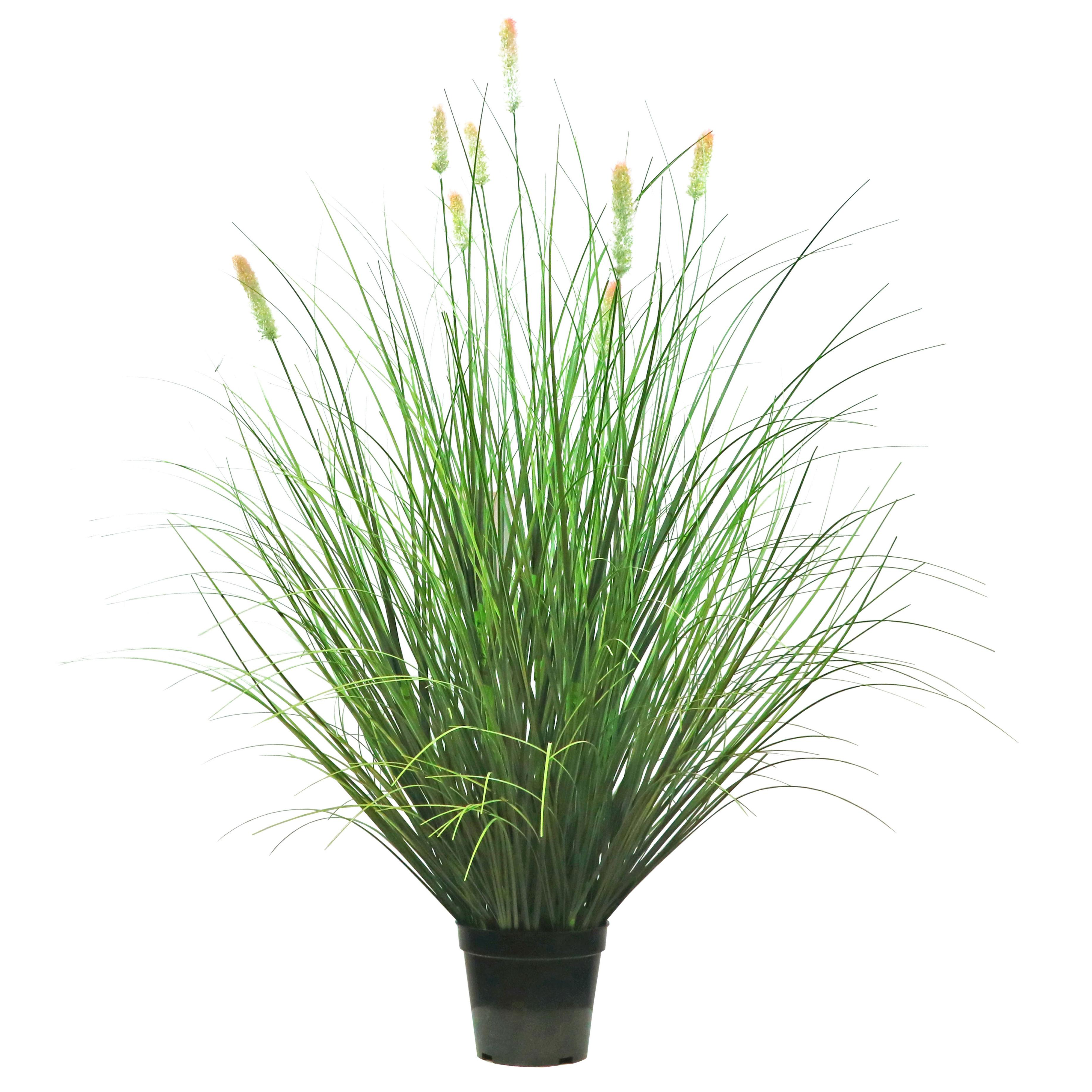Artificial 8-Head Short Pine Grass with Curved Onion Grass Bonsai 14cm H