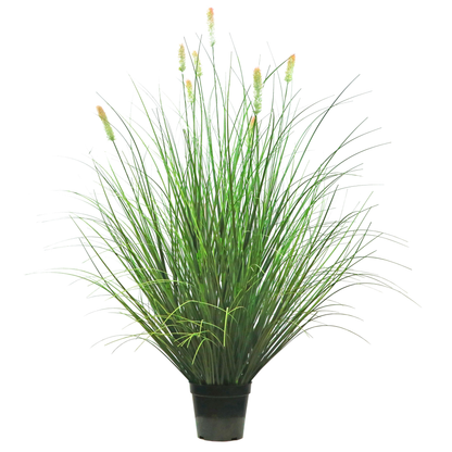 Artificial 8-Head Short Pine Grass with Curved Onion Grass Bonsai 14cm H