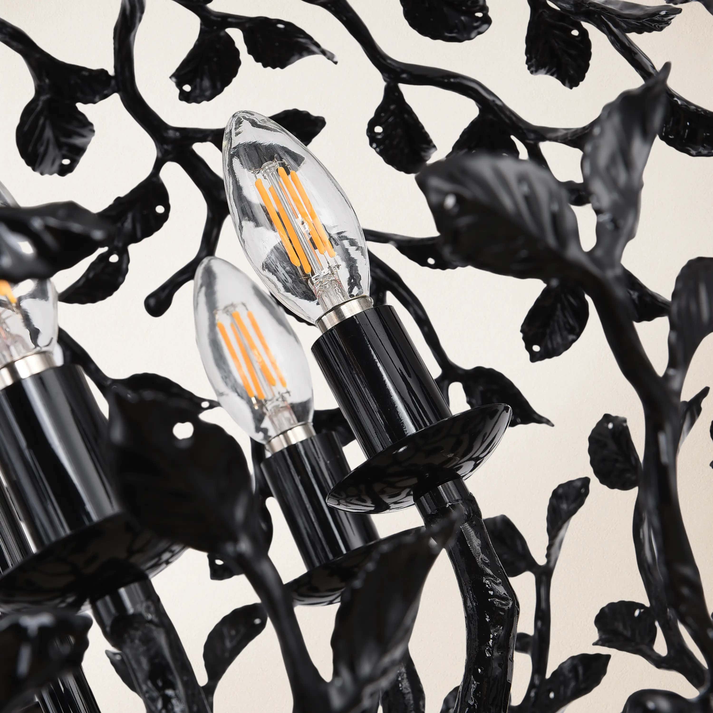 Elara Black Spherical Cage Chandelier 55.88cm