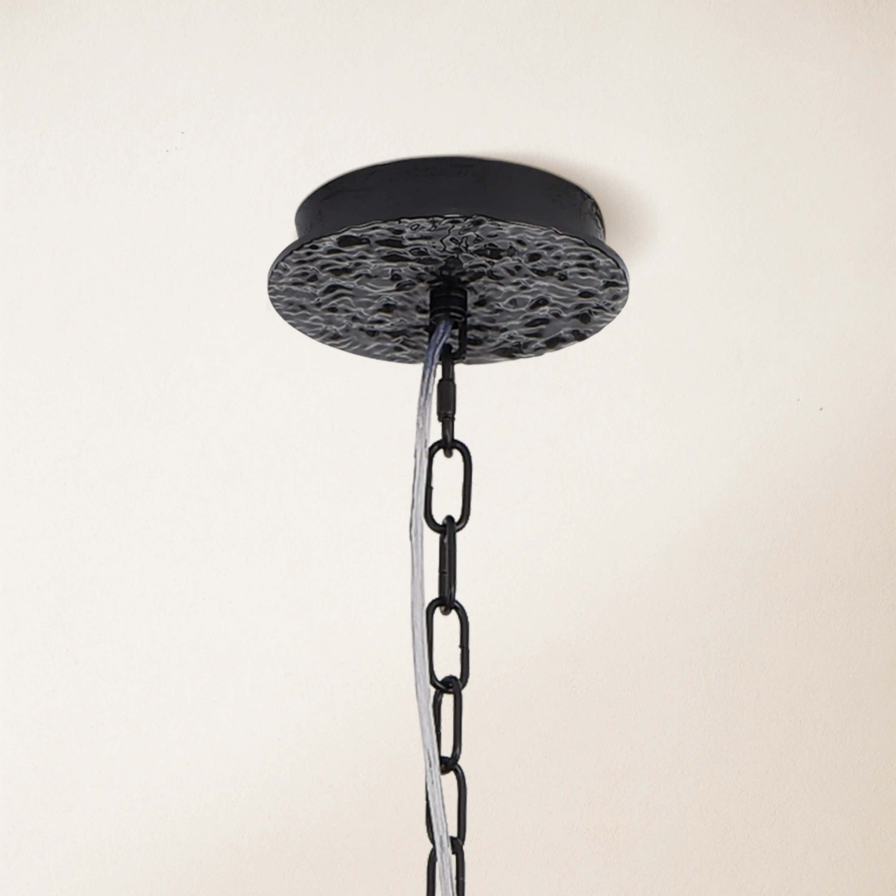 Elara Black Spherical Cage Chandelier 55.88cm