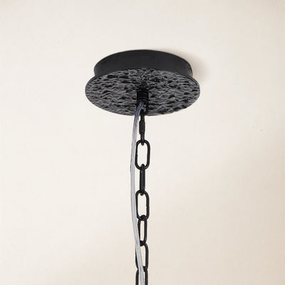 Elara Black Spherical Cage Chandelier 55.88cm
