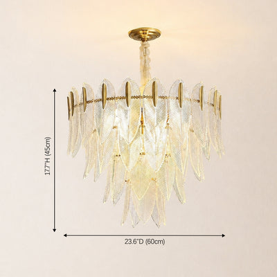 Marilyn Glass Feathers Round Chandelier