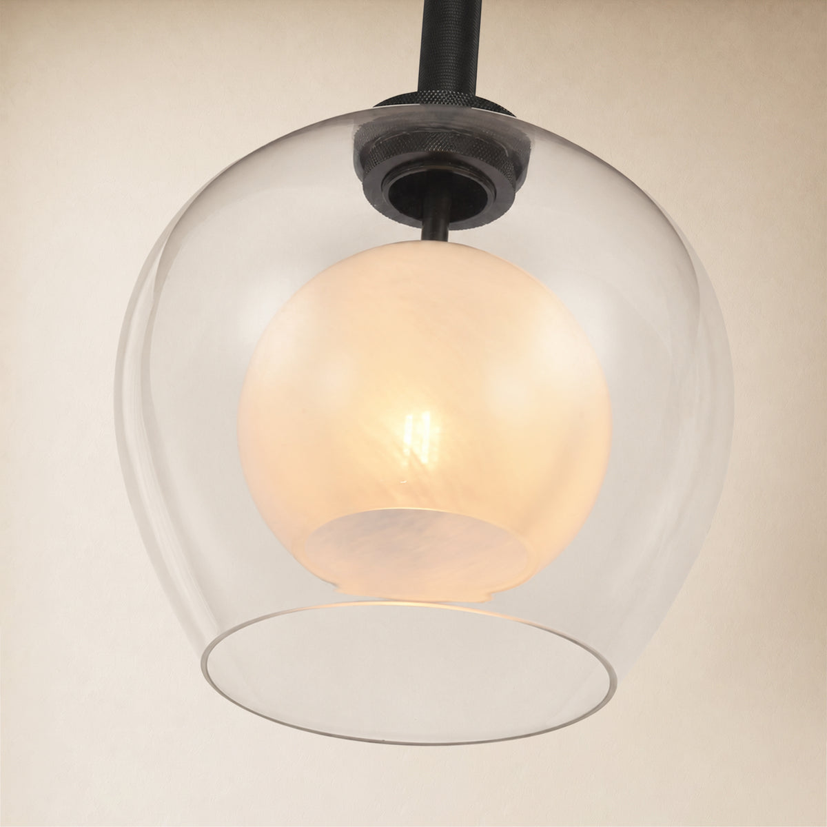 Maren Glass Globe Pendant 10"D