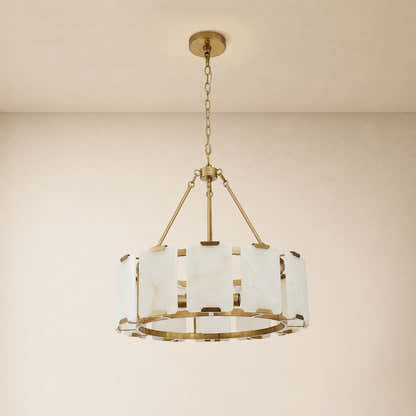 Avenelle Alabaster Round Chandelier 23.6" 30"D