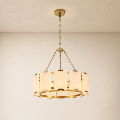 Avenelle Alabaster Round Chandelier 23.6" 30"D