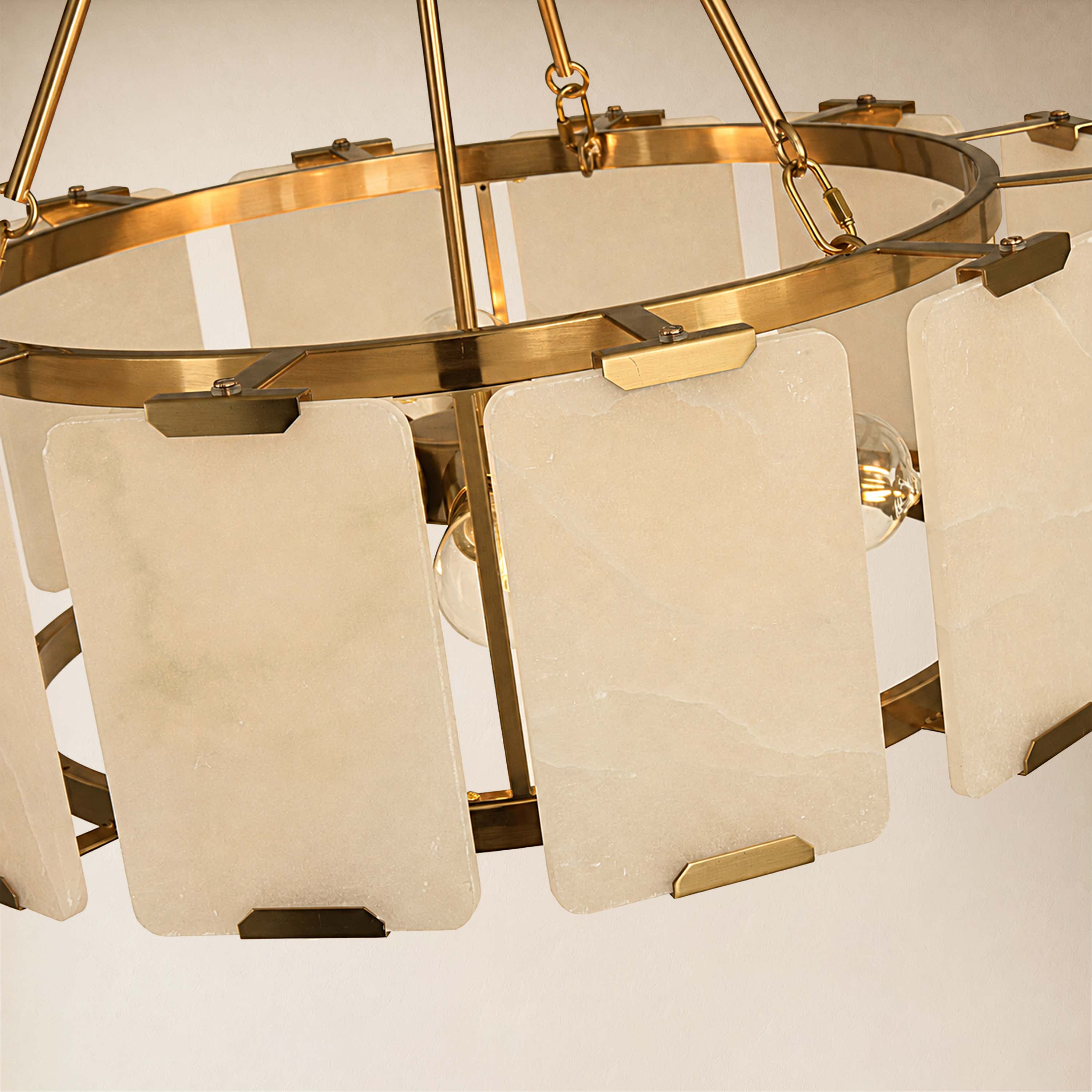 Avenelle Alabaster Round Chandelier 23.6" 30"D
