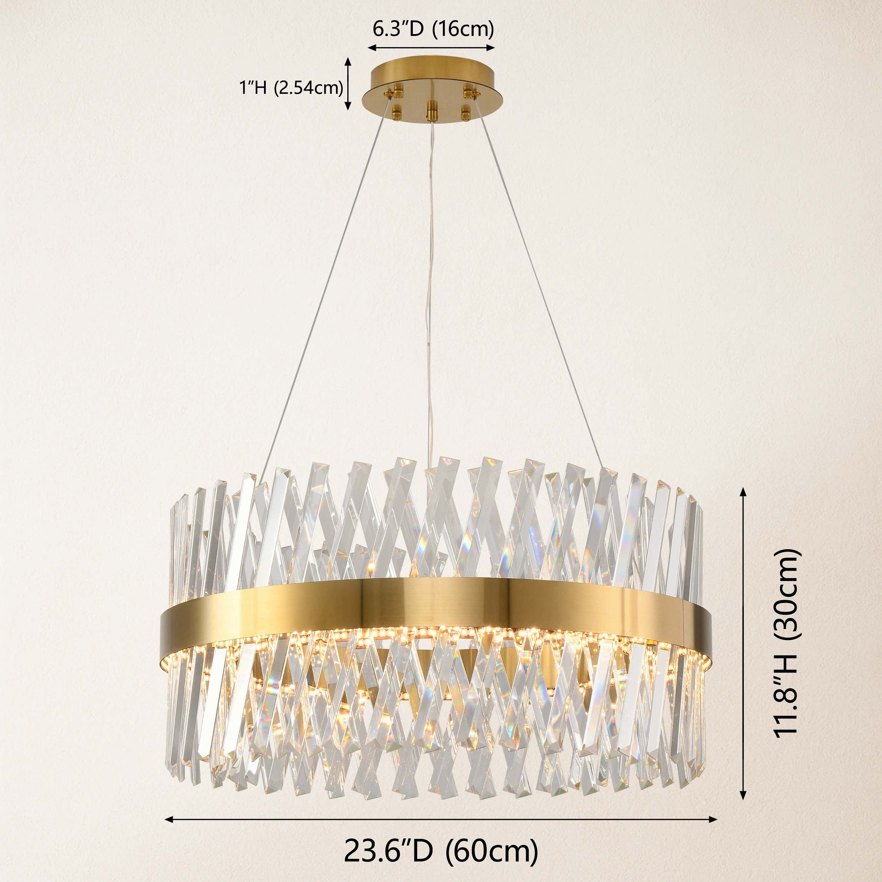 Vetro Prism Crystal Round Chandelier 60cm D