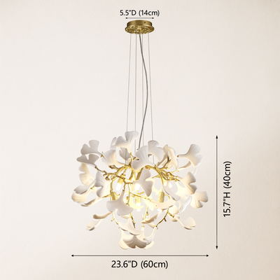 Twilight Branches Ceramic Glow Round Chandelier 60cm D