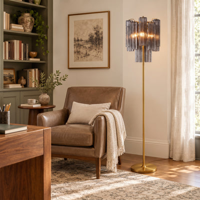 Lumeris Glass Tiered Floor Lamp 13.7"D