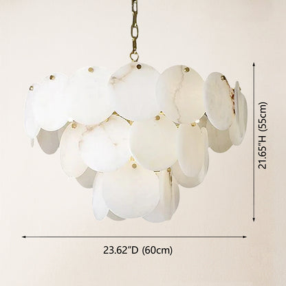 Egwent Alabaster Dish Magnolia Multi-Tiered Round Chandelier 55cm H